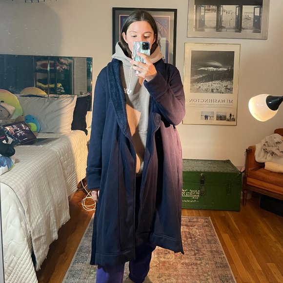 UGG Cozy Fleece-Lined Robe in navy size s - Picture 2 of 10